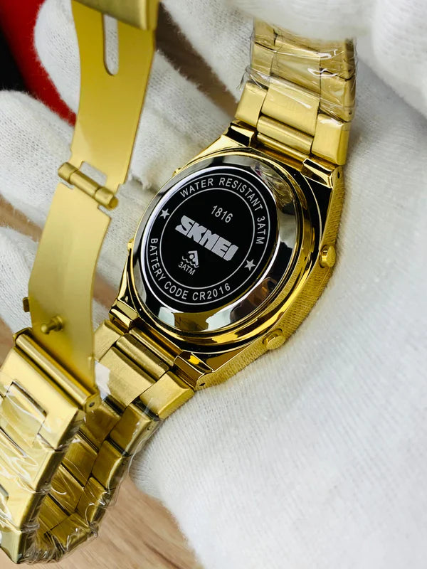 Skmei 1816  World Time Watch - Golden